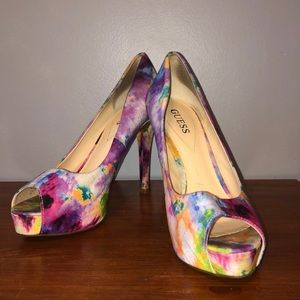 Splatter Paint Colorful Pump Heels